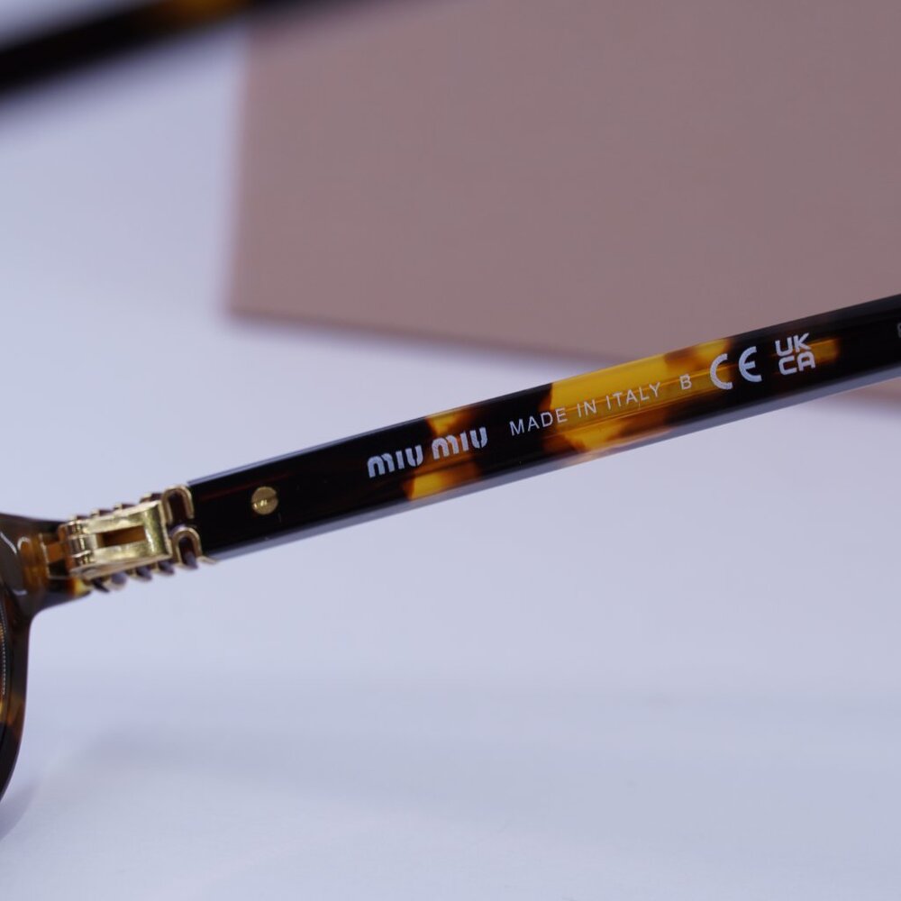 Miu Miu MU04ZSF VAU50D Oval Sunglasses – Honey Havana - Picture 11 of 16
